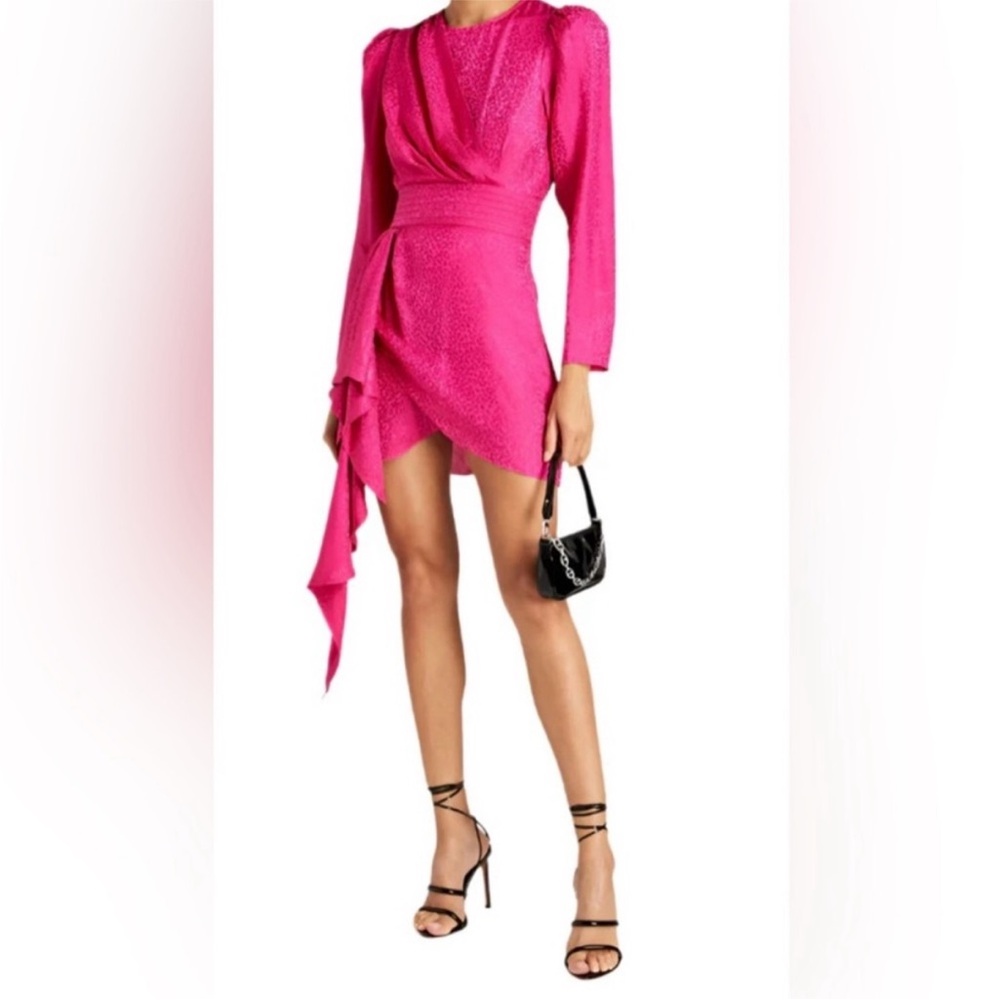 Ronny Kobo Collection Vibrant Pink Asymmetrical Dress
